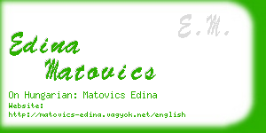 edina matovics business card